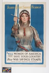 quot;Jeanne d#39;Arc reddet Frankrike AMERIKANSKE KVINNER RED DITT LAND Kjøp KRIGSSPARFRIMERKERquot;