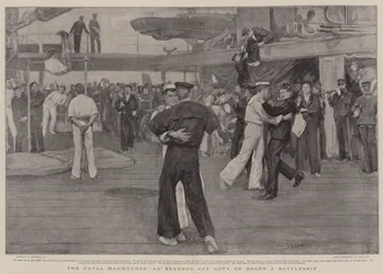 Sjømanøvrene, en kveld uten tjeneste om bord på et slagskip