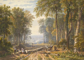 Vedhoggere ved Park Place, Henley, Themsen Beyond, ca. 1826.