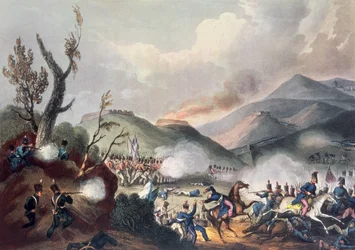 Slaget ved Busaco, 27. september 1810, gravert av Thomas Sutherland (f.c. 1785)