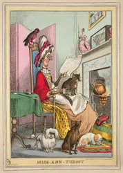 Miss-Ann-Thropy, utgitt av Thomas McLean, London (farget etsning)