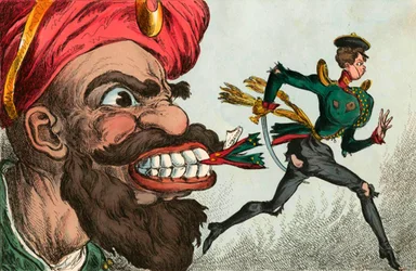 Begynnelsen på Krimkrigen sett gjennom øynene til en vesteuropeisk karikaturtegner, 1850-årene.