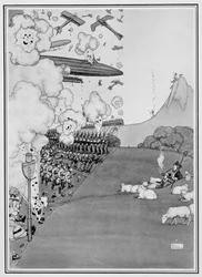 Utsikt over krigen fra Sveits, fra "Some Frightful War Pictures", 1915