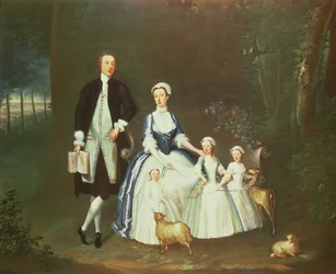Baptist Noel, 4. jarl av Gainsborough og hans kone, Elizabeth, med barna deres
