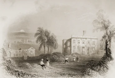 Dangan Castle, County Meath, Irland, fra "Scenery and Antiquities of Ireland" av George Virtue, 1860-tallet