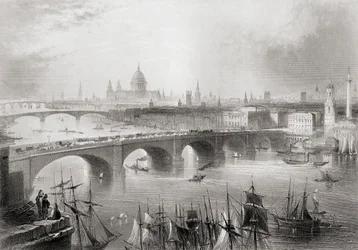 London, Southwark og Blackfriars broer over Themsen, London, England, fra 
