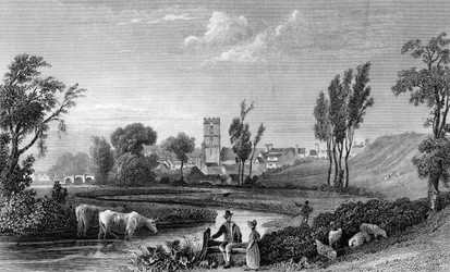 Roman Station ved Chipping Hill, Witham, Essex, gravert av William Tombleson, 1832