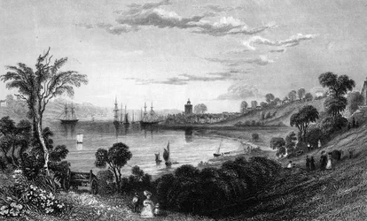 Wivenhoe, Essex, gravert av John Rogers, 1832