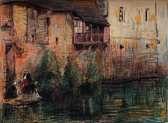 Kanalscene, Quimperle, c1907.