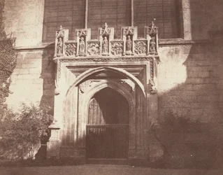 En gammel dør, Magdalen College, Oxford, 1843 (foto)