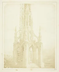 Sir Walter Scotts monument, Edinburgh, slik det så ut i oktober 1844, da det nesten var ferdig