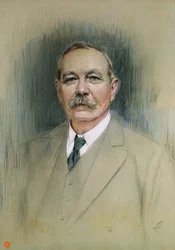 Portrett av Sir Arthur Conan Doyle (pastell på papir)