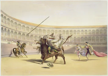 Oksen kaster Picador og hest, 1865