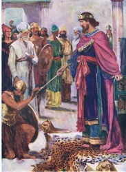 David, konge over Israel, fra Bibelens billedbok, utgitt av Thomas Nelson, ca. 1950