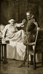 Knox på dødsleiet, november 1572, illustrasjon fra 