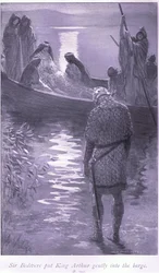 Sir Bedivere satte kong Arthur forsiktig inn i lekteren