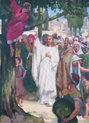Zacchaeus, fra The Bible Picture Book utgitt av Thomas Nelson, ca. 1950