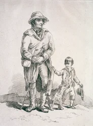 En rustikk med en hund og en gutt, Provincial Characters, 1813