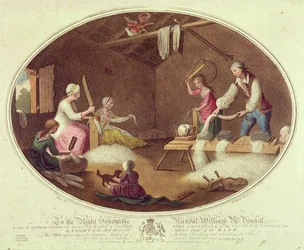 The Common Method of Beetling, Scutching and Hackling the Flax, plate IV av 