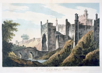 The East End of the Fort of Mongheer, 1787 (akvatint)