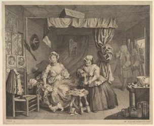 A Harlots Progress, Plate 3, før april 1732.