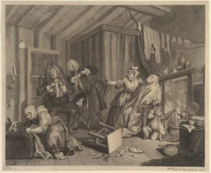 A Harlots Progress, Plate 5, før april 1732.