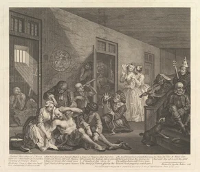 A Rakes Progress, Plate 8, [25. juni 1735] gjenutgitt 1763.