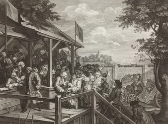 Fire utskrifter av et valg / De generelle valgene. Ark 3: Avstemningen / Avstemningen. 1758