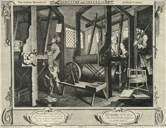 Interiør i et veververksted, 1747, 1925.