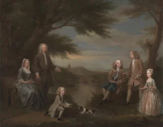 John og Elizabeth Jeffreys og deres barn, 1730.