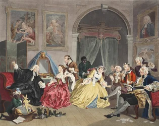 Marriage a la Mode, Plate IV, The Toilette, illustrasjon fra 