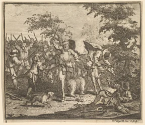 Møtet med Talgol og Magnano Sytten små illustrasjoner for Samuel Butler..., 1721-26.