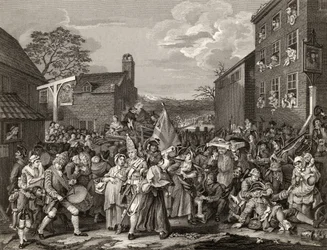 The March to Finchley, gravert av T.E. Nicholson, fra 