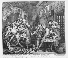 Lykkejegeren i fengsel, plansje VII, fra «A Rake