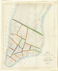 Kart over New York City [så langt nord som East 53rd Street], 1885