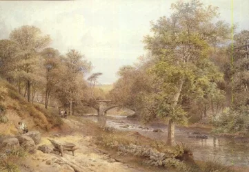 Steinbrudd ved elven