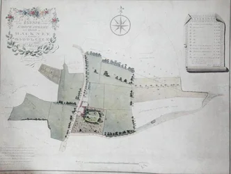 Plan over en eiendom som ligger ved Grove Street i Parish of Hackney