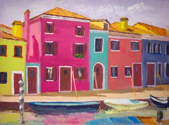 Vakker Burano (olje om bord)