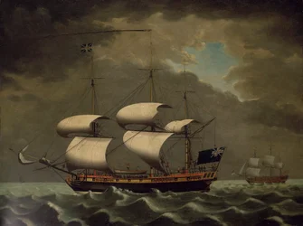 Slaveskip, ca. 1780 (olje på lerret)