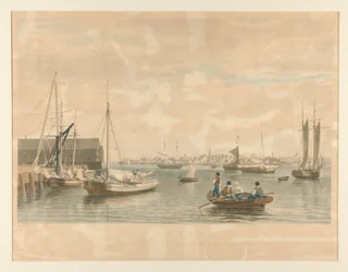Boston. / Fra Skipshuset, vestenden av Sjøforsvaret