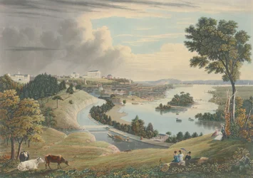 Richmond: Fra bakken over vannverket, utgitt 1834.