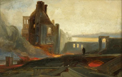Bristol Riots: Ruins of Warehouses in Prince Street, ca. 1831 (olje på papir)