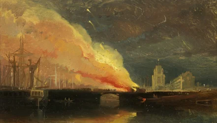 Bristol Riots: The Burning of the Toll-Houses on Prince Street Bridge med St Mary Redcliffe