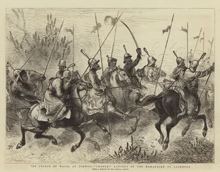 Prinsen av Wales på Jummoo, ladning! Lancers of the Maharajah of Cashmere