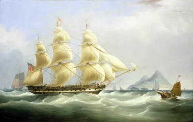Handelsskipet «Asia» fra East India Company. Olje på lerret.