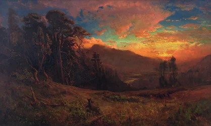 En høstlig solnedgang på den russiske elven