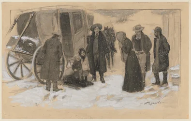 Skisse til jul på elven.