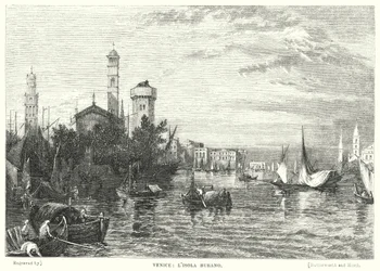 Venezia, Burano Island (gravering)