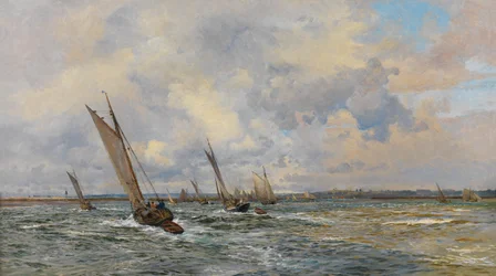 Reker som drar til Windward (Olje på lerret)