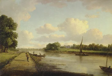 Utsikt over Themsen ved Richmond (?), ca. 1776 (olje på lerret)